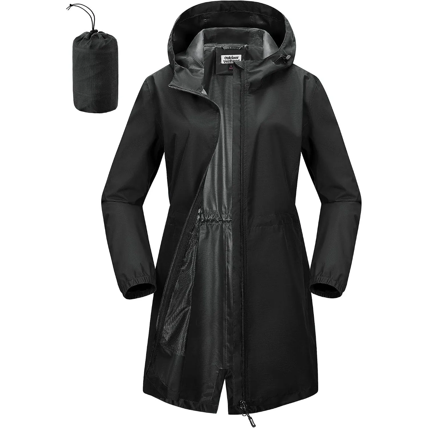 Outdoor Ventures Damen Wasserdicht Regenjacke Lang Windbreaker mit Kapuze