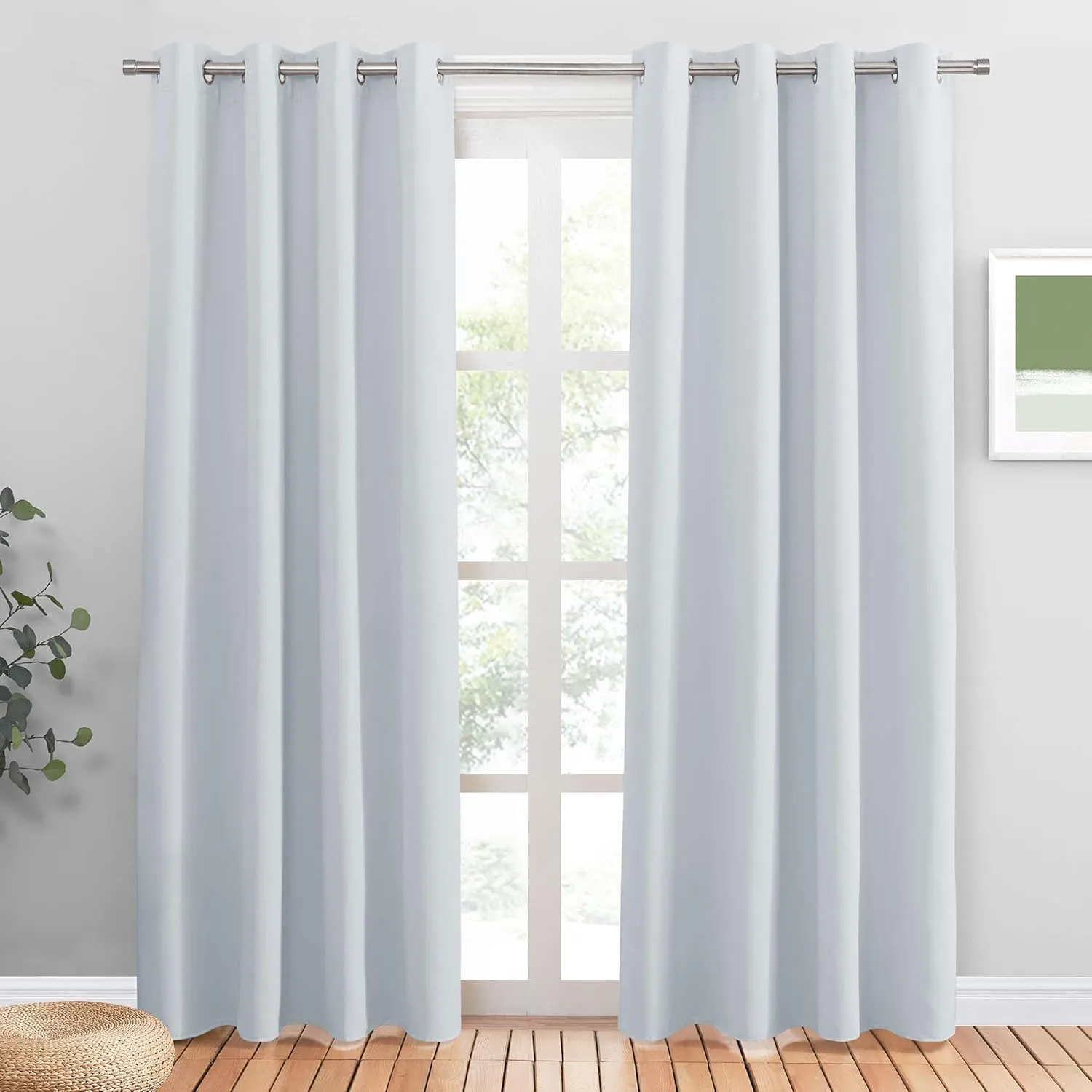 PONY DANCE Weisse Gardinen mit Ösen 2er Set Wärmeisolierende Vorhänge für Wohnzimmer Deko H 210 x B 140 cm Thermal Curt…