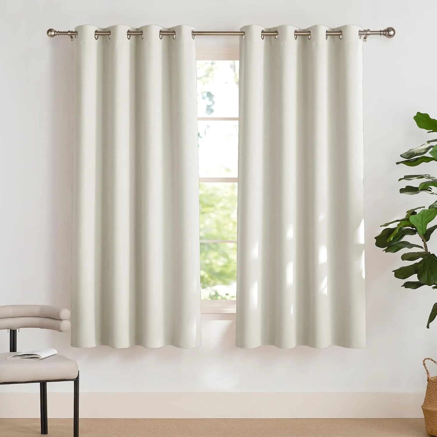 PONY DANCE Vorhang Thermo Kälteschutz Blackout Curtains for Living Room
