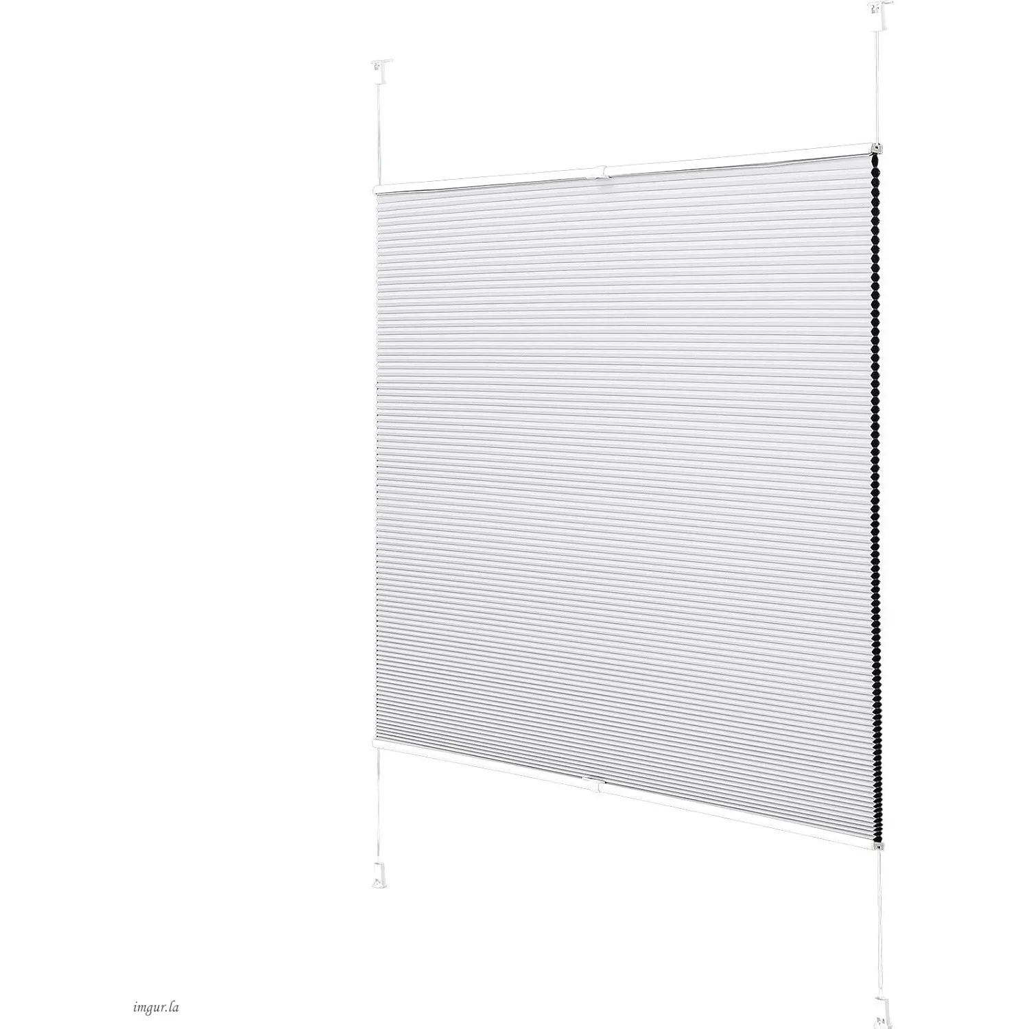 Joydeco Wabenplissee ohne Bohren Verdunklung Thermo Klemmfix Zweifarbig Grau B60 x H130 cm, Plisseerollo Sichtschutz So…