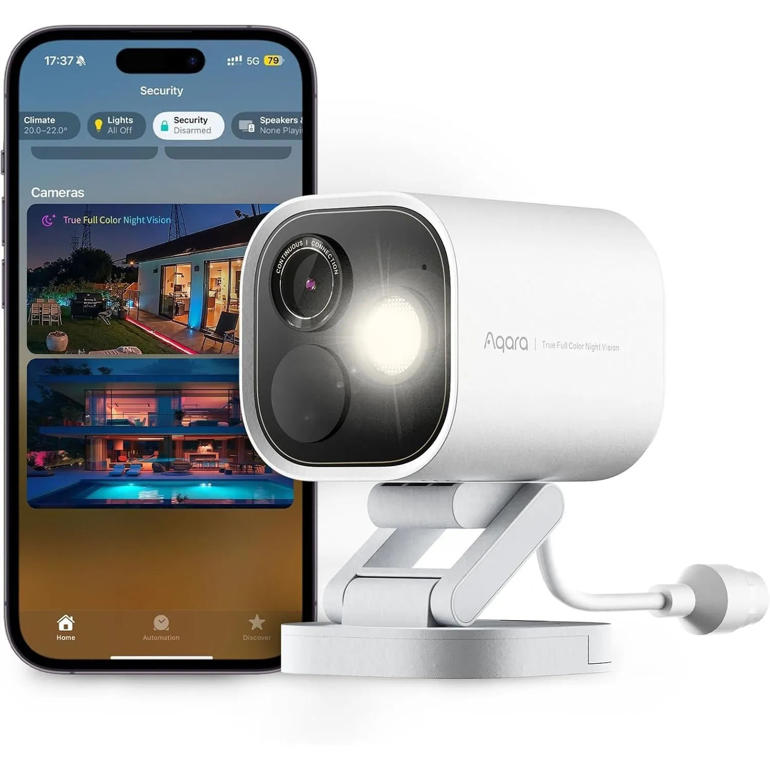 Aqara 4MP Überwachungskamera Aussen G5 Pro PoE, Echtfarbe Nachtsicht, Weiß | HomeKit Secure Video, Kamera-Hub,Thread-Gr…