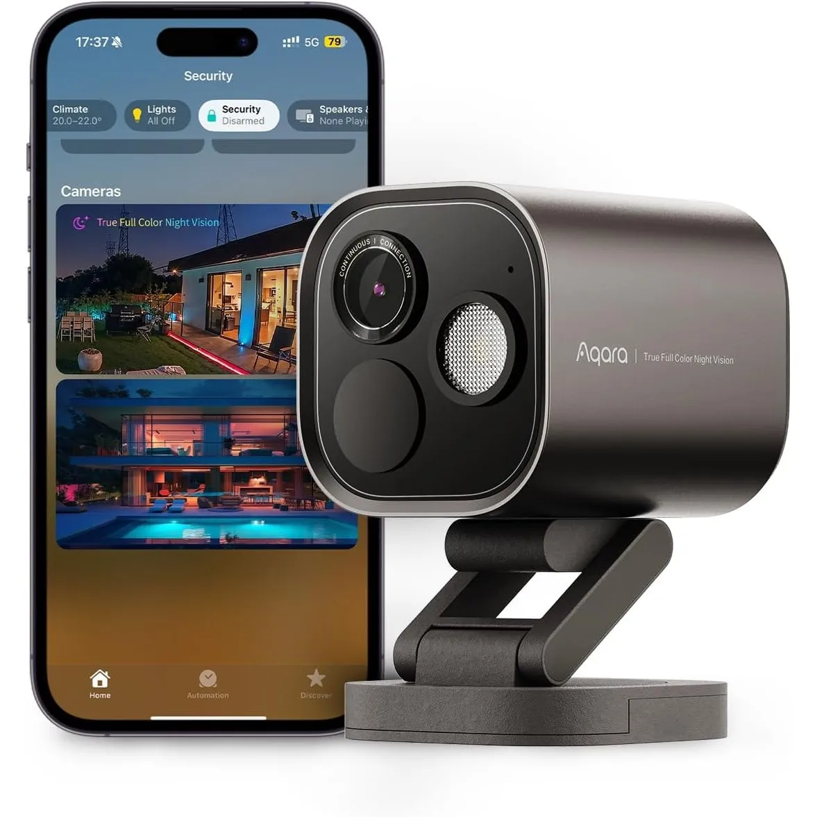 Aqara Überwachungskamera Aussen G5 Pro, 4MP Echtfarbe Nachtsicht,Grau | HomeKit Secure Video,Kamera-Hub, 2,4/5GHz WLAN,…
