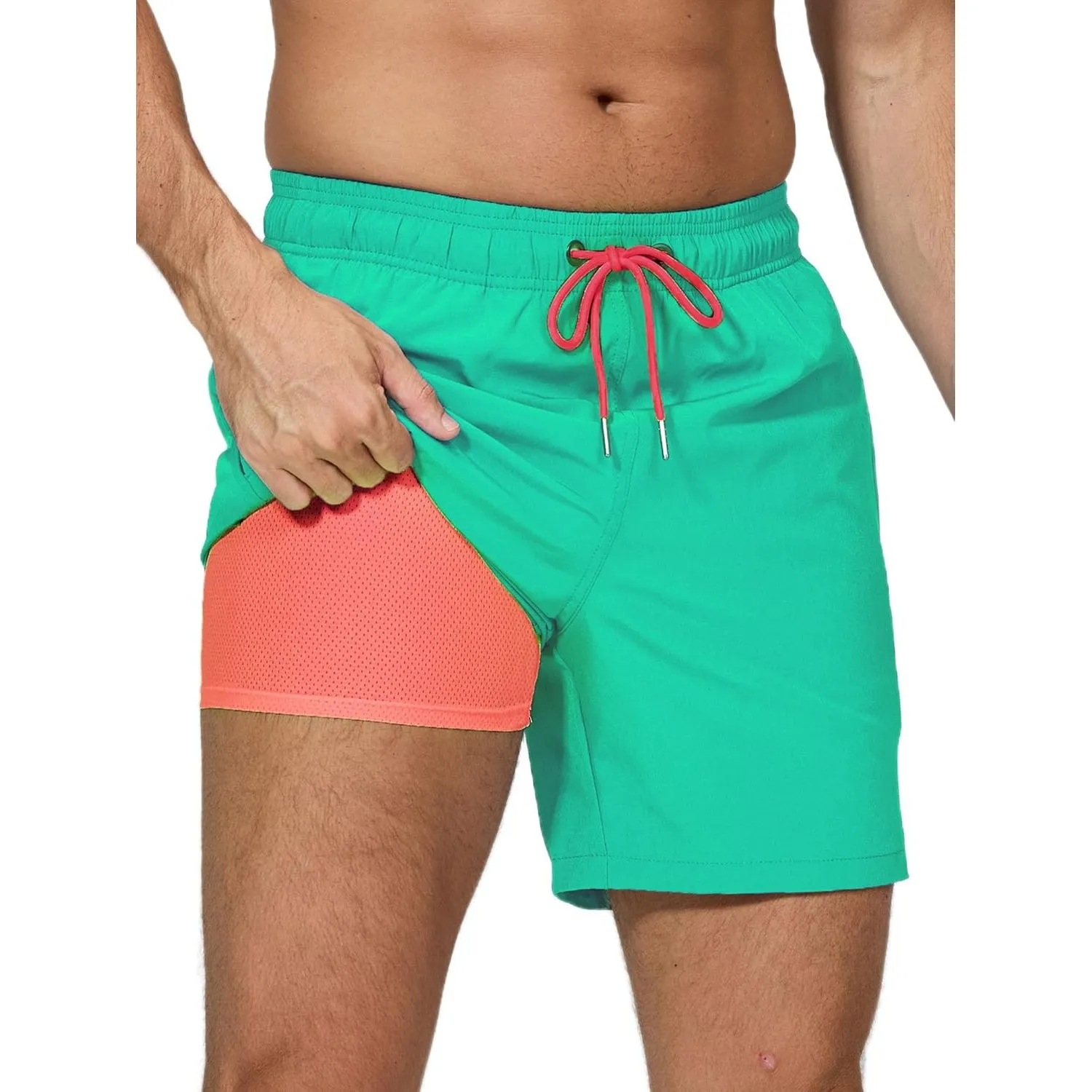 Arcweg Badehose für Herren mit Kompression Liner 2 in 1 Atmungsaktiv Badeshorts Männer Elastisch Trainingsshorts Verste…