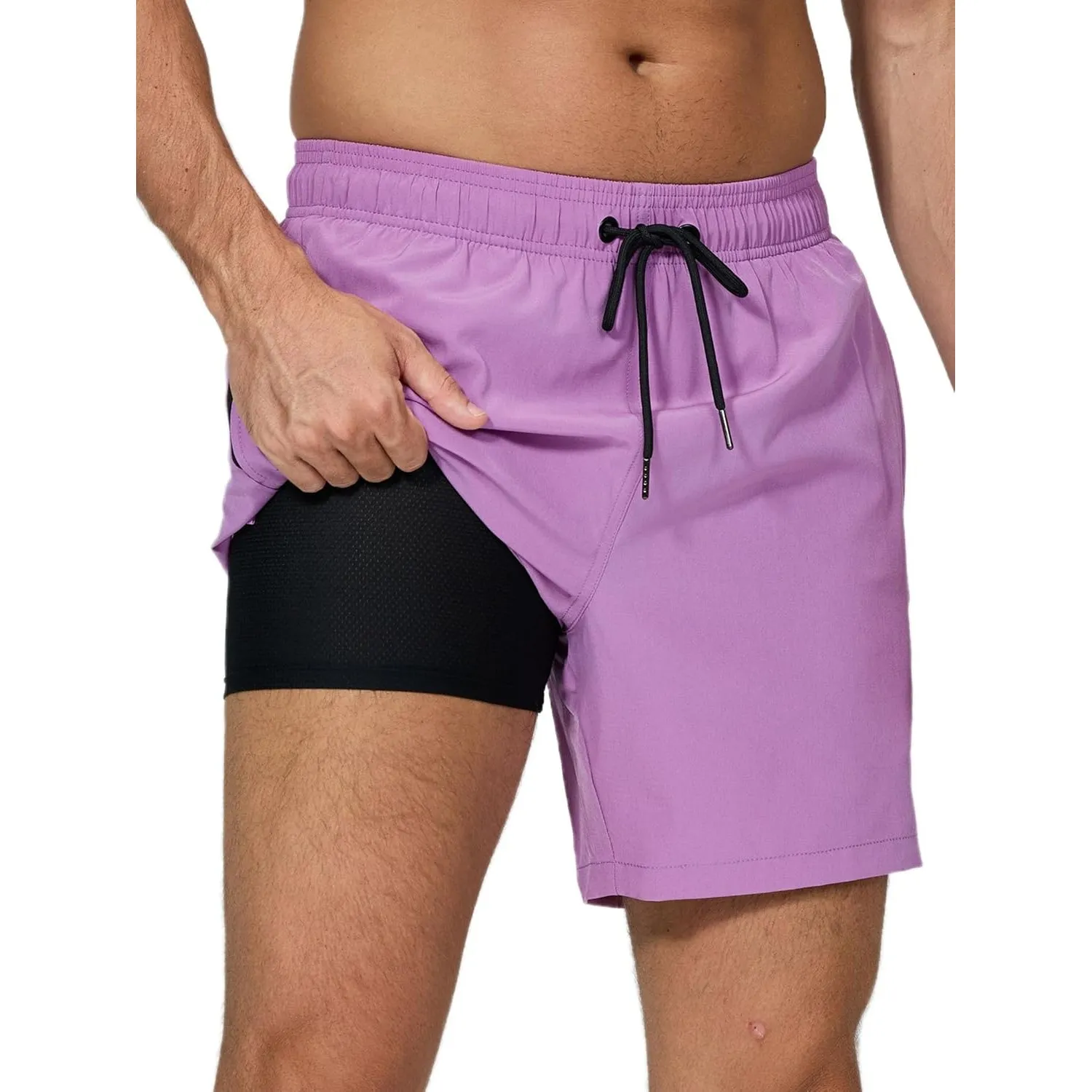 Arcweg Badehose für Herren mit Kompression Liner 2 in 1 Atmungsaktiv Badeshorts Männer Elastisch Trainingsshorts Verste…