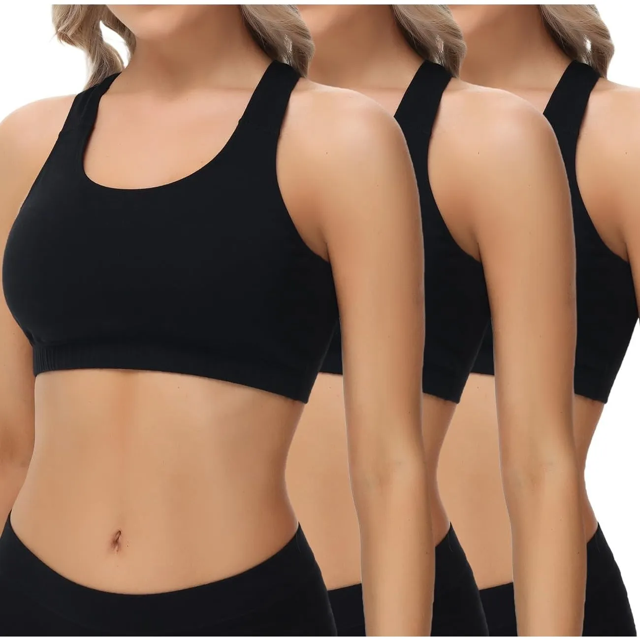 wirarpa Bustier Damen Baumwolle BH Ohne Bügel Bra 3er Pack | T-Rücken, Ohne Gepolstert, Bralette Baumwolle, Schlaf Bh, …