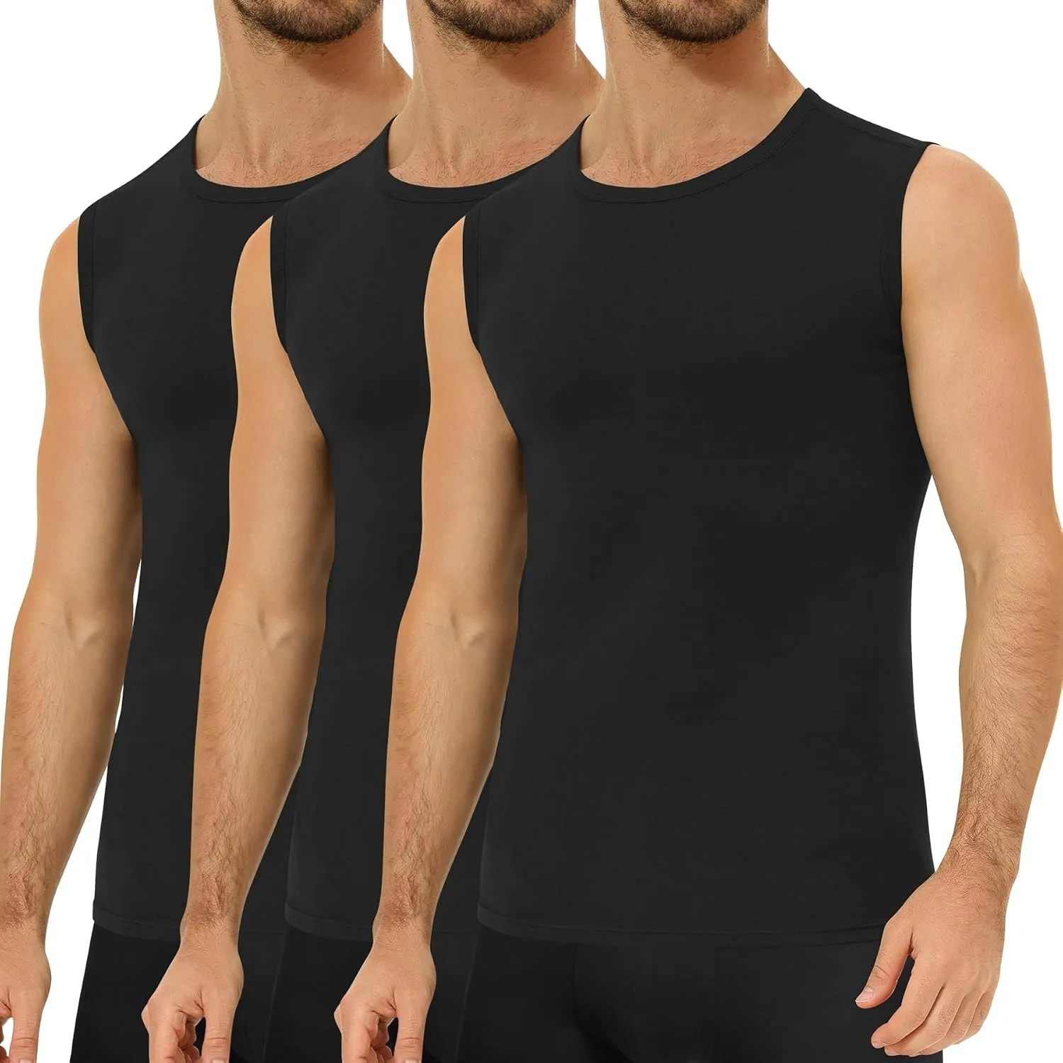 Falechay 3er Pack Unterhemd Herren 100%Baumwolle Ärmelloses Tank Top Männer | Muskelshirts,Unterhemden,Tank Top Herren,…