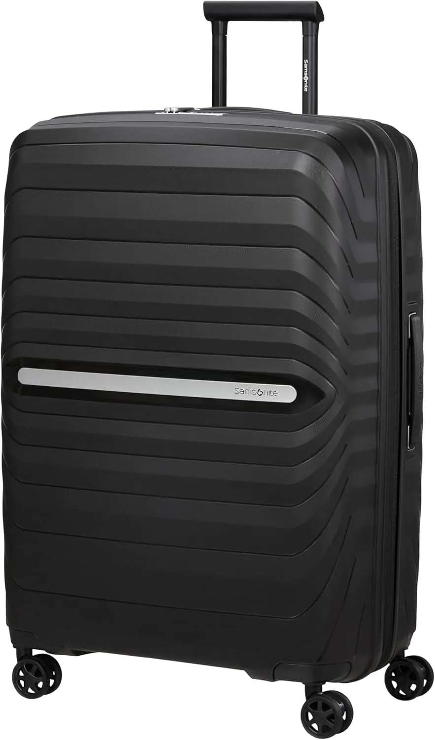 Samsonite Neo Flux - Spinner L, Erweiterbarer Koffer, 75 cm, 109/121 L, Schwarz (Black)