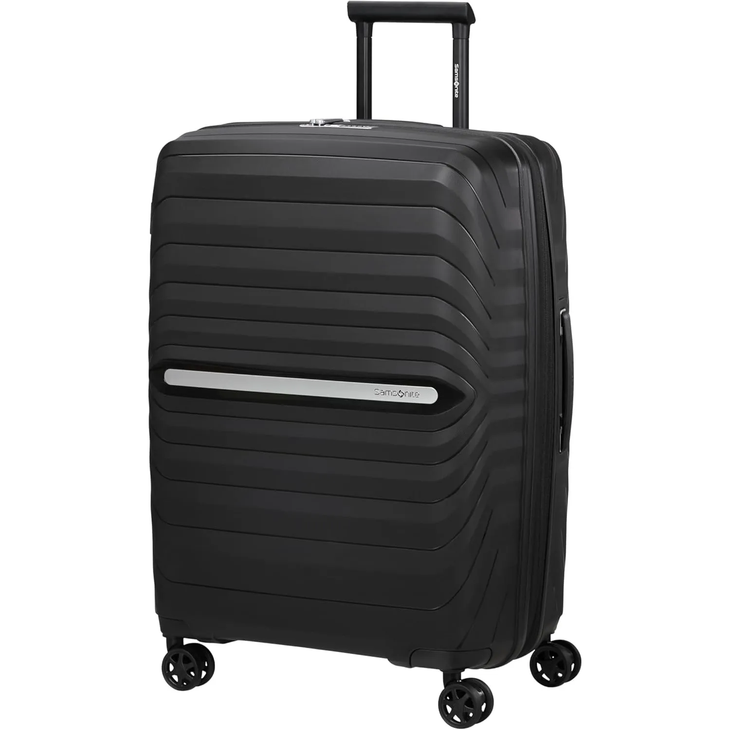 Samsonite Neo Flux - Spinner M, Erweiterbarer Koffer, 68 cm, 86/96 L, Schwarz (Black)