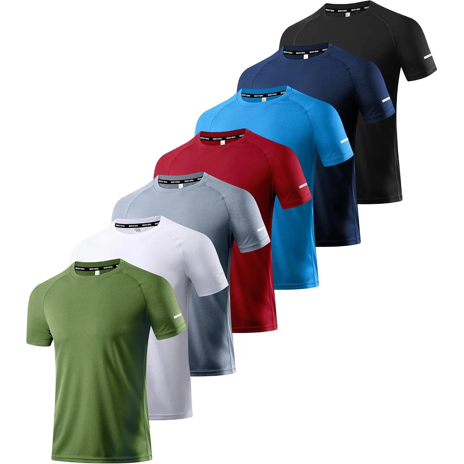 Boyzn 1, 3, 5 or 7er Pack Sport Tshirts Herren Kurzarm T-Shirts Funktionsshirt Laufshirt Schnelltrocknend Atmungsaktive…