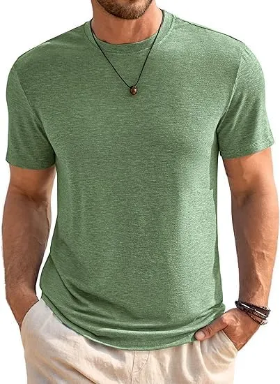 Runcati Herren T-Shirt Rundhals Kurzarm Sommer Oberteile Regular Fit Sport Fitness Funktionsshirt Einfarbig Basic Unter…