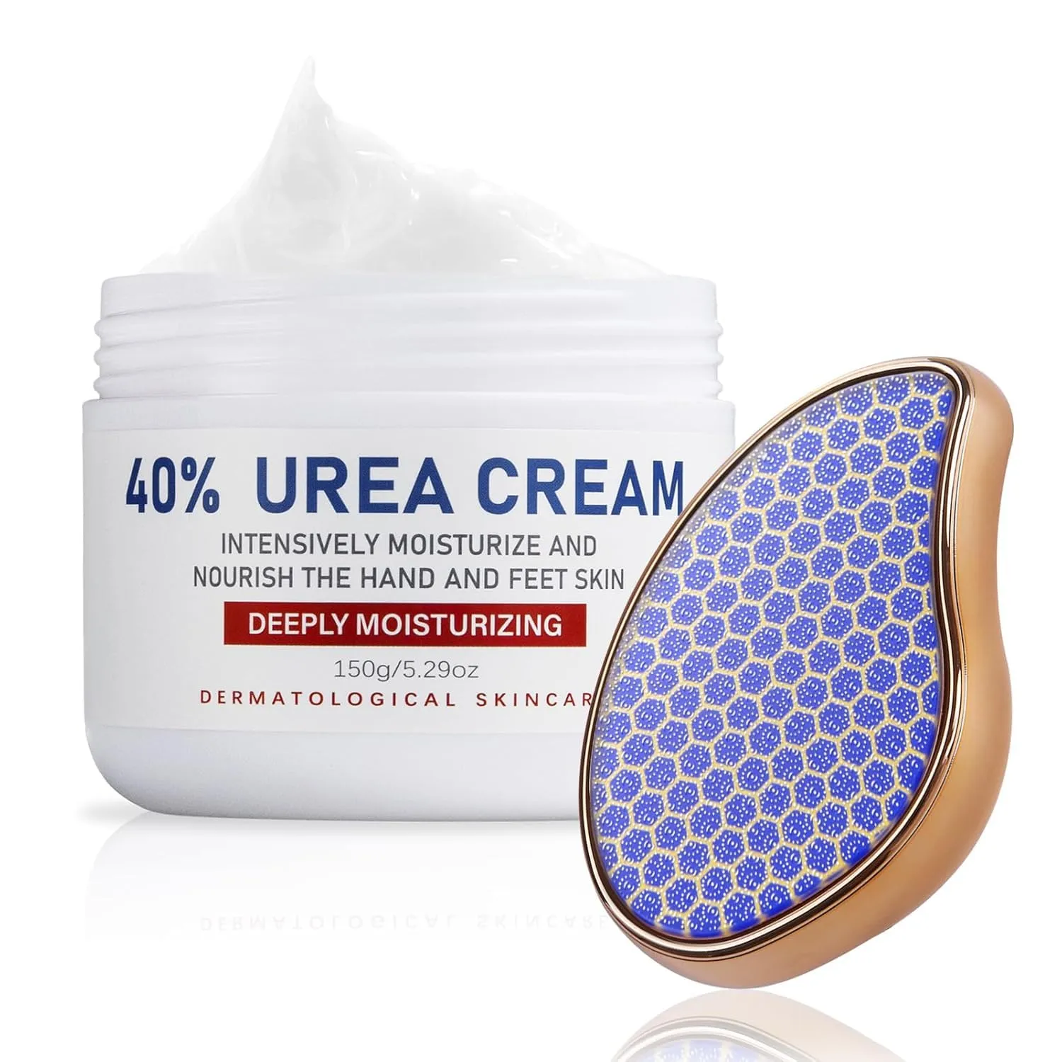 OUKEYA Urea-Creme 40 Prozent mit Fußfeile für Fuß und Hände, Urea Cream Fuß, Fußcreme, Harnstoffcreme für Trockene, Ris…
