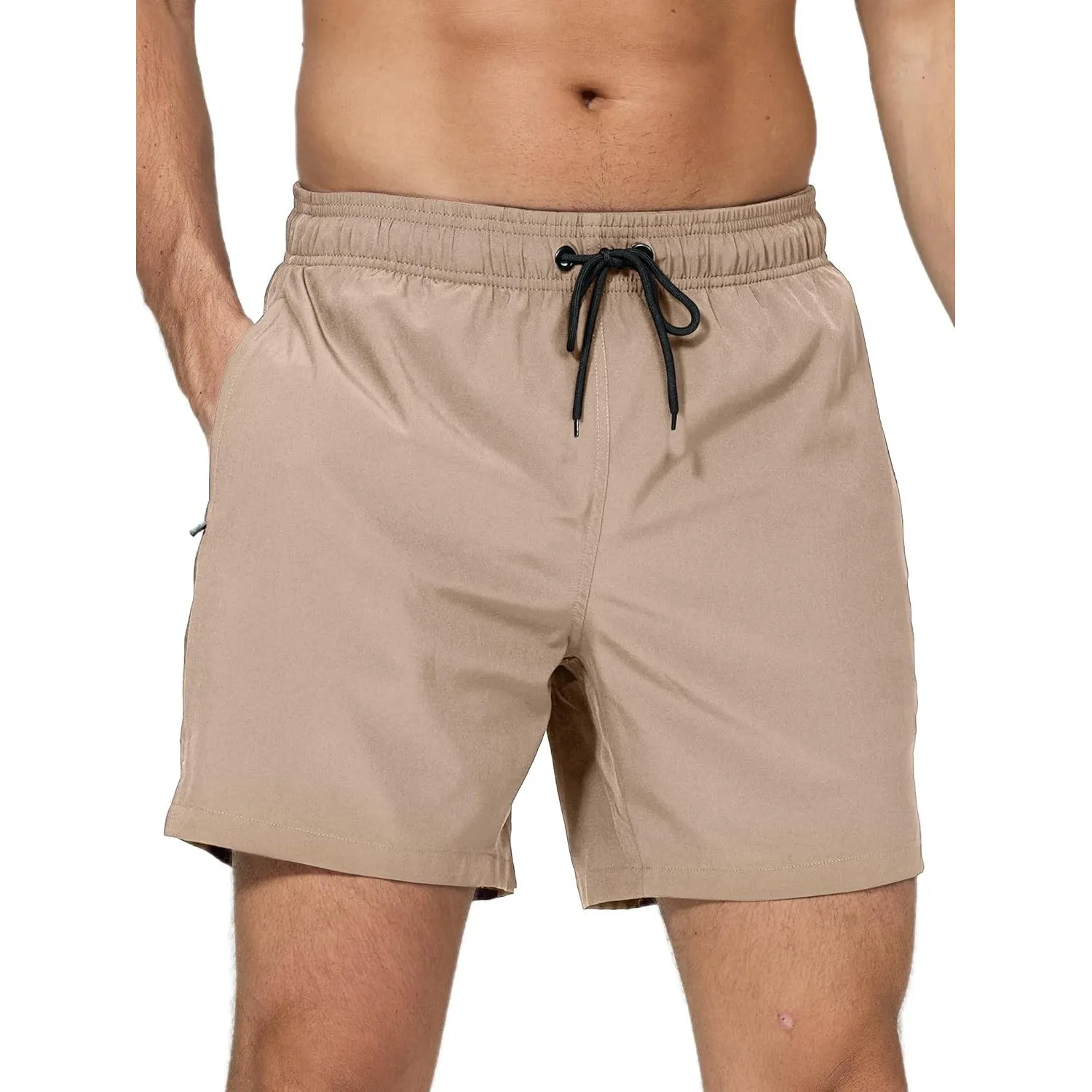 Arcweg Badehose für Herren mit Reißverschlusstasche Atmungsaktiv Wasserabweisend Badeshorts Männer Trainingsshorts Elas…
