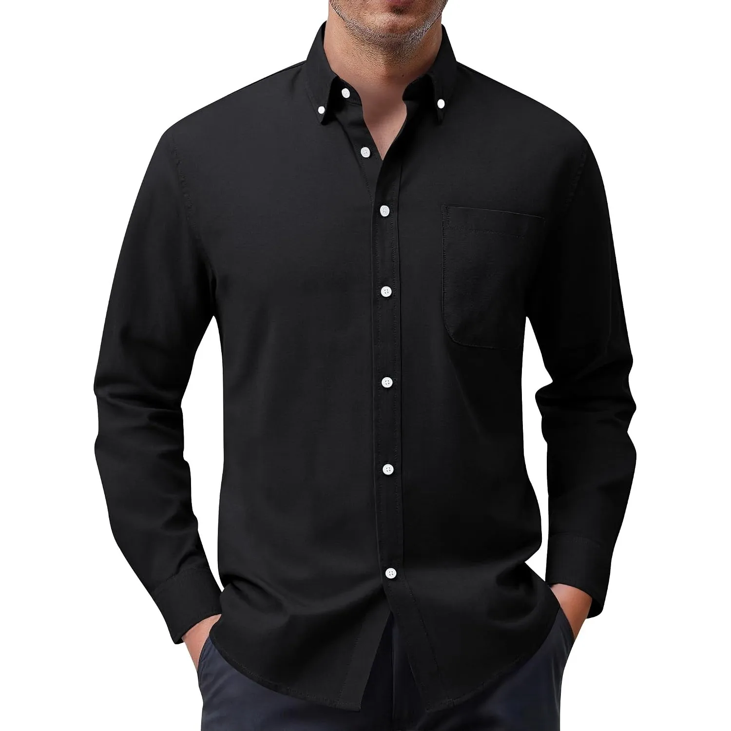 siliteelon Herren Hemd 100% Baumwolle Oxford Hemden Langarm Bügelfrei Freizeit Regular Fit Business Faltenfrei Formales…