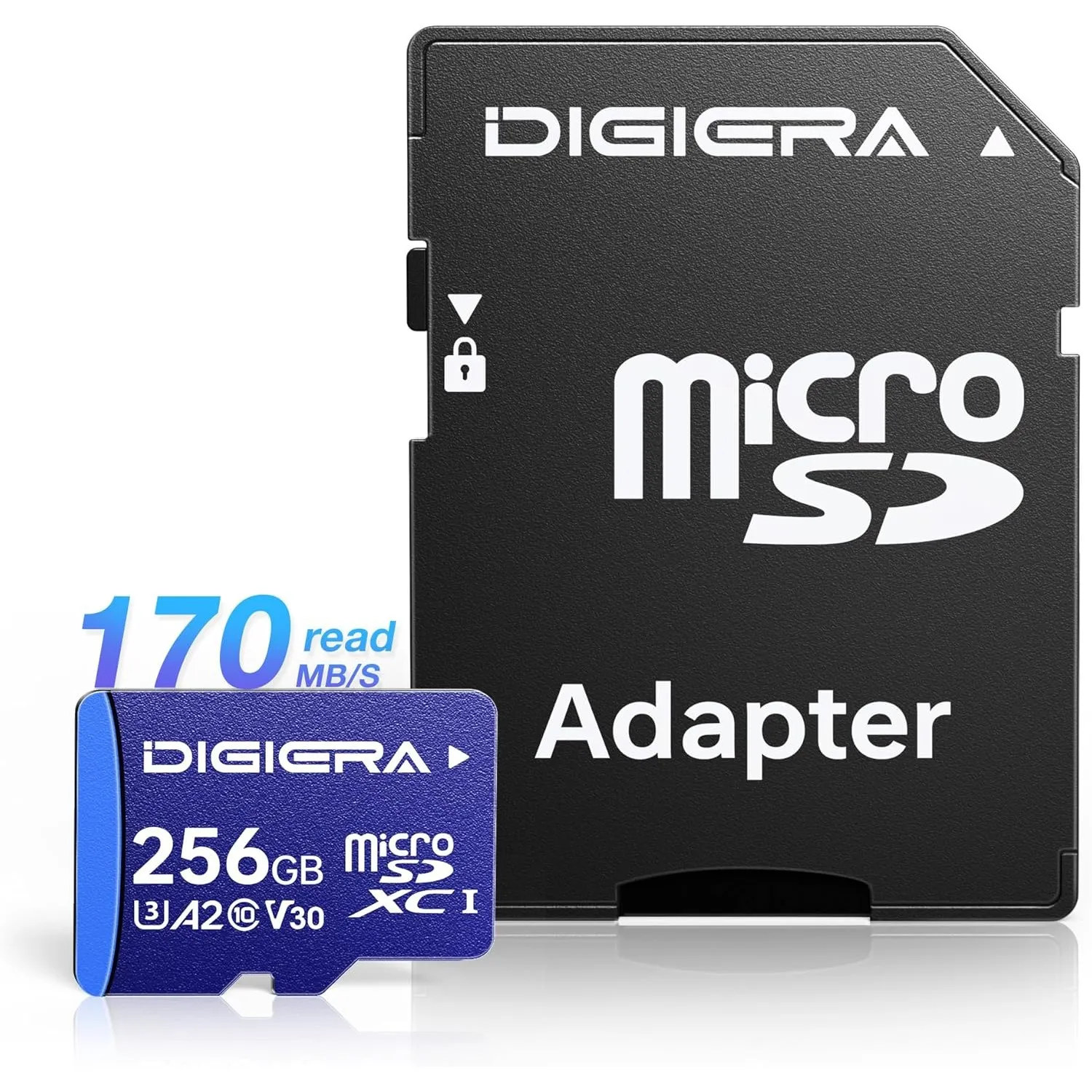 256 GB LT100 microSDXC UHS-I Speicherkarte mit Adapter - bis zu 170 MB/s, C10, U3, V30, Full HD, A2, Micro-SD-Karte für…