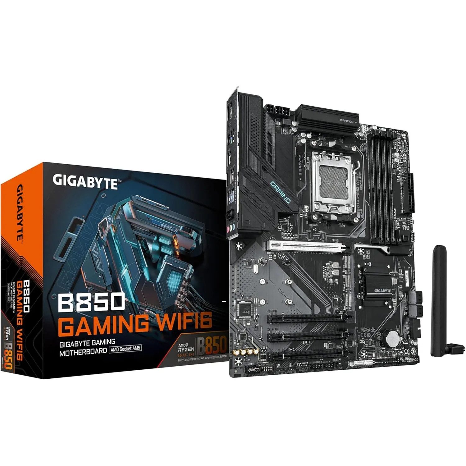GIGABYTE B850 Gaming WIFI6 Motherboard - AMD Ryzen 9000 Serie CPUs, 6+2+2 Phasen digitales VRM, bis zu 8200MHz DDR5 (OC…