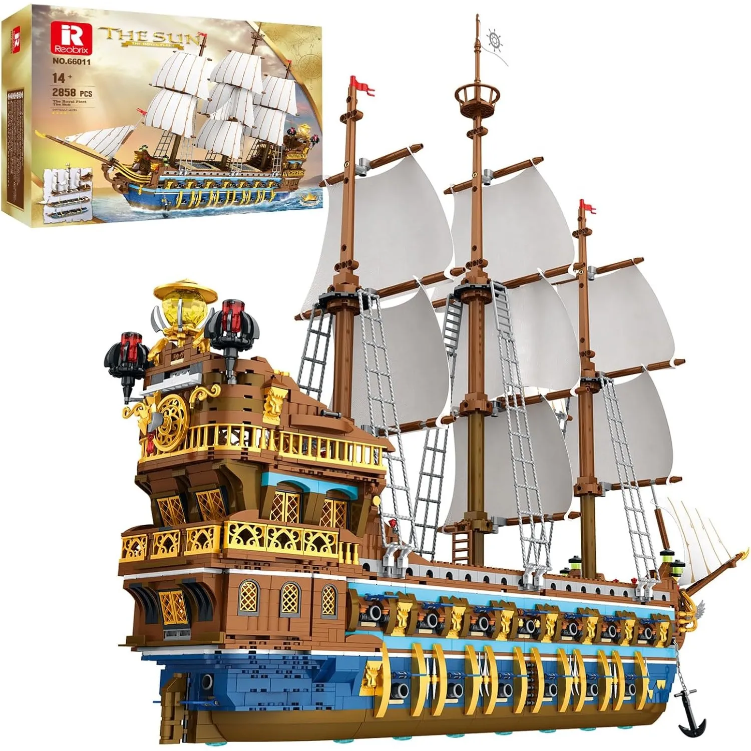 Reobrix 66011 Royal Sun Segelschiff Modell, Königliches Luxus Kriegsschiff