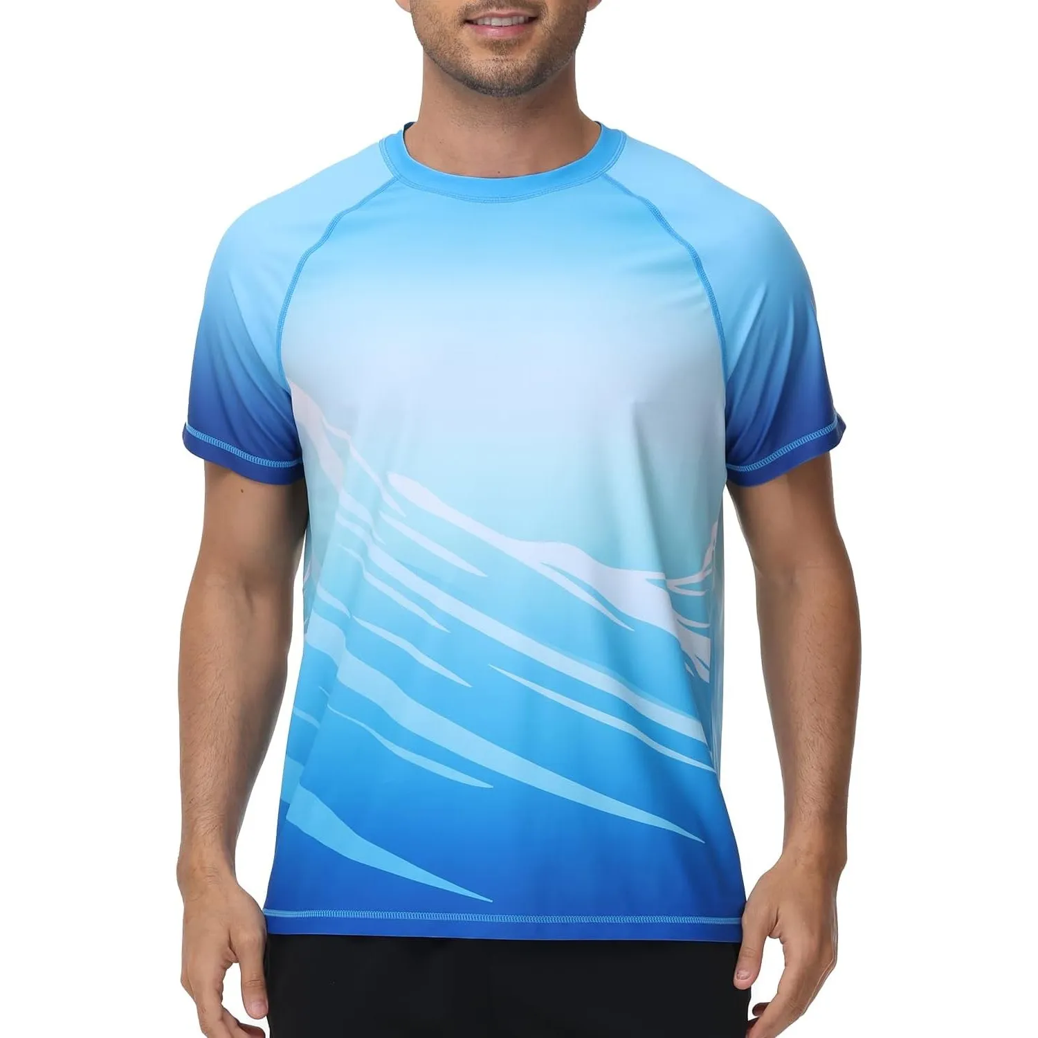 VAYAGER Herren-Badeshirts Rash Guard UPF 50+ Kurzarm, schnell trocknend, lockere Passform, Wassersurf-Shirt