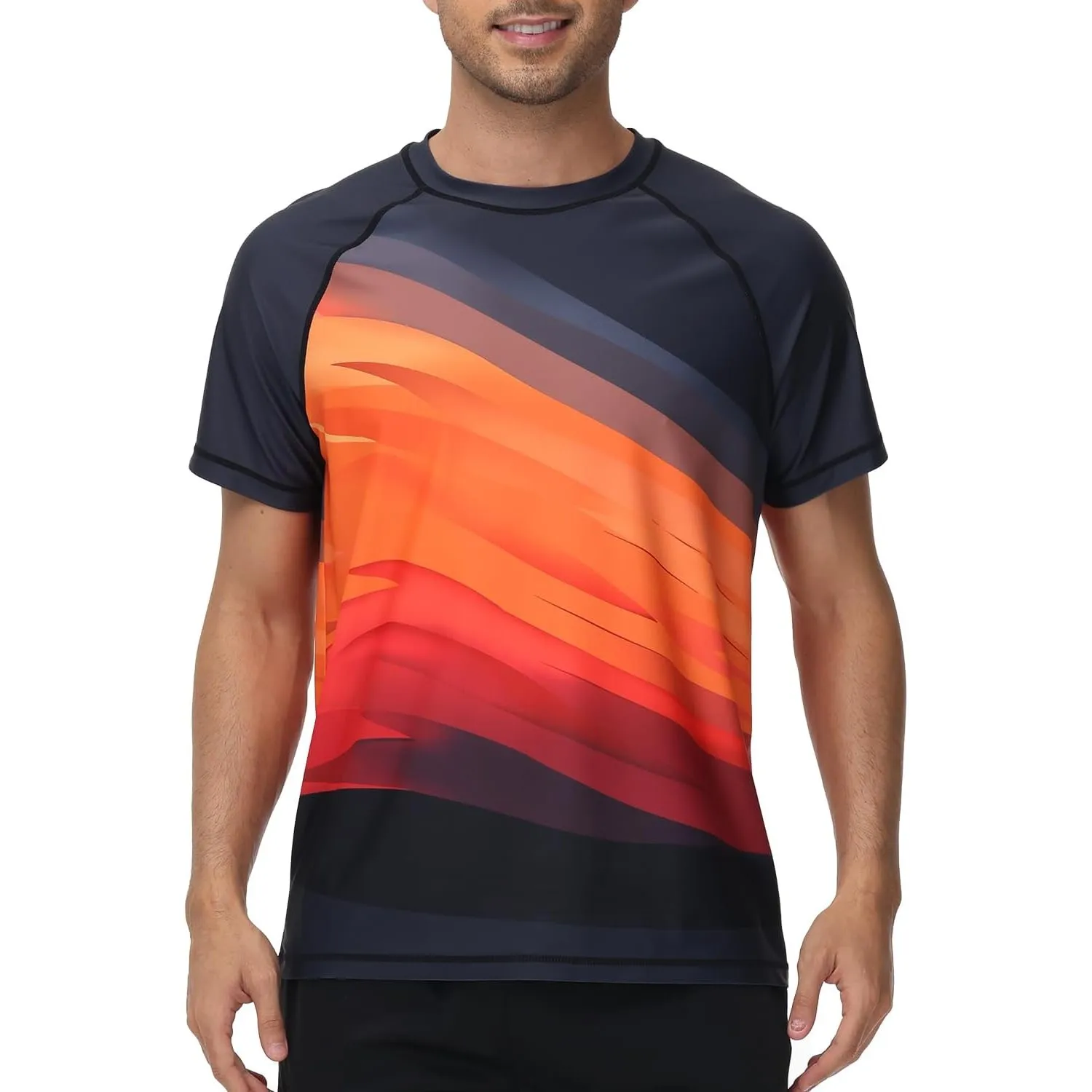 VAYAGER Herren-Badeshirts Rash Guard UPF 50+ Kurzarm, schnell trocknend, lockere Passform, Wassersurf-Shirt