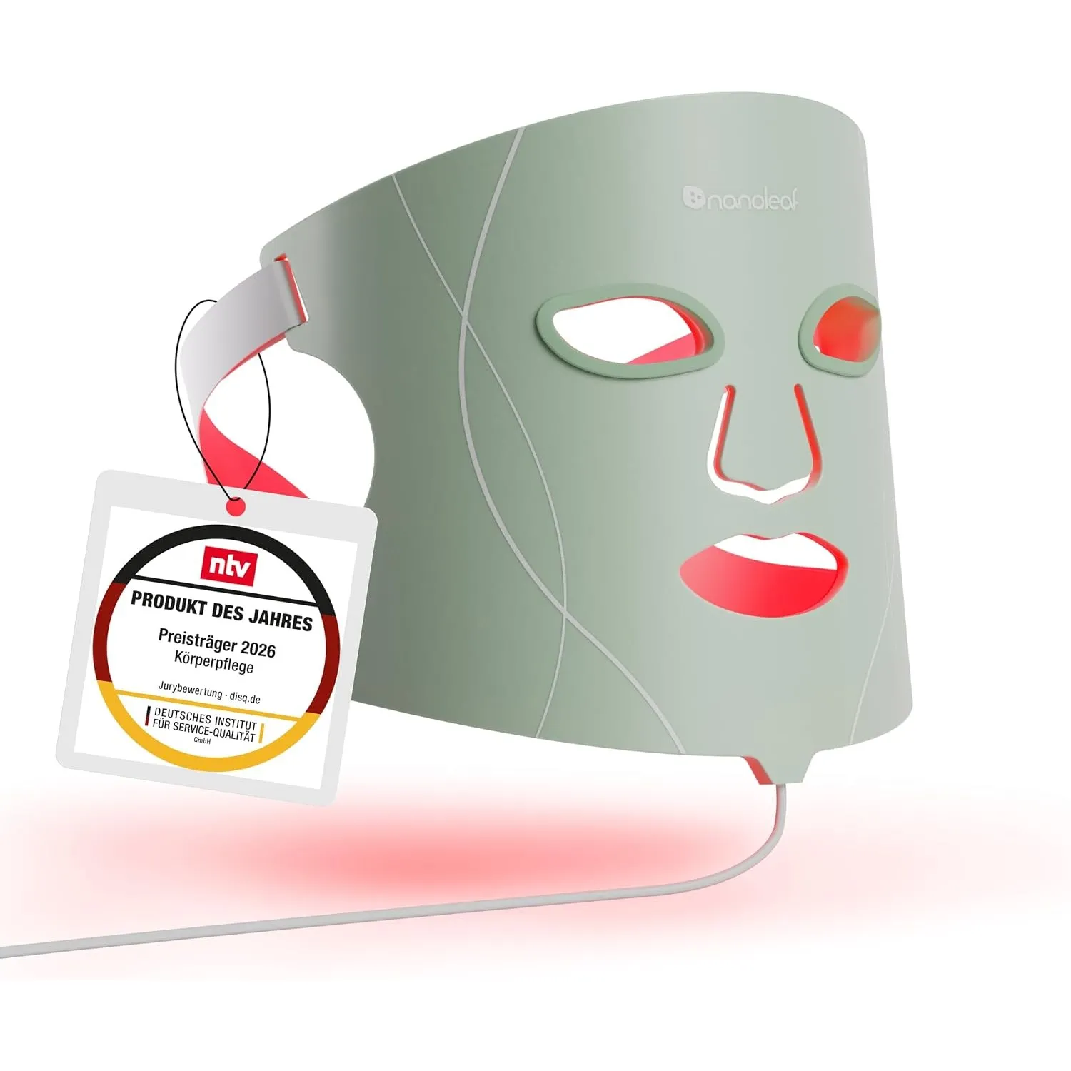 Nanoleaf LED-Lichttherapie-Gesichtsmaske, 7 gezielte Lichtmodi, tragbare Rotlichtmaske mit NIR-LEDs, hautfreundliches S…