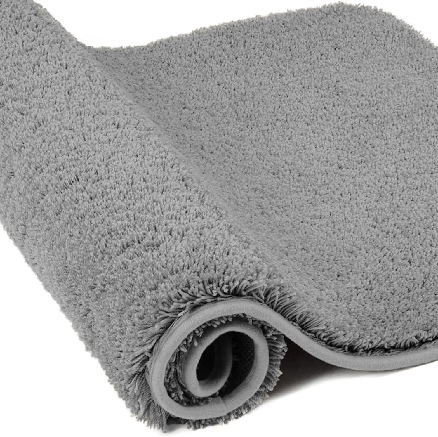 wyewye Mikrofaser-Badematte, Türmatte, 2 cm super dicker Badteppich, super saugfähiger Badezimmerteppich 60x120 cm, Grau