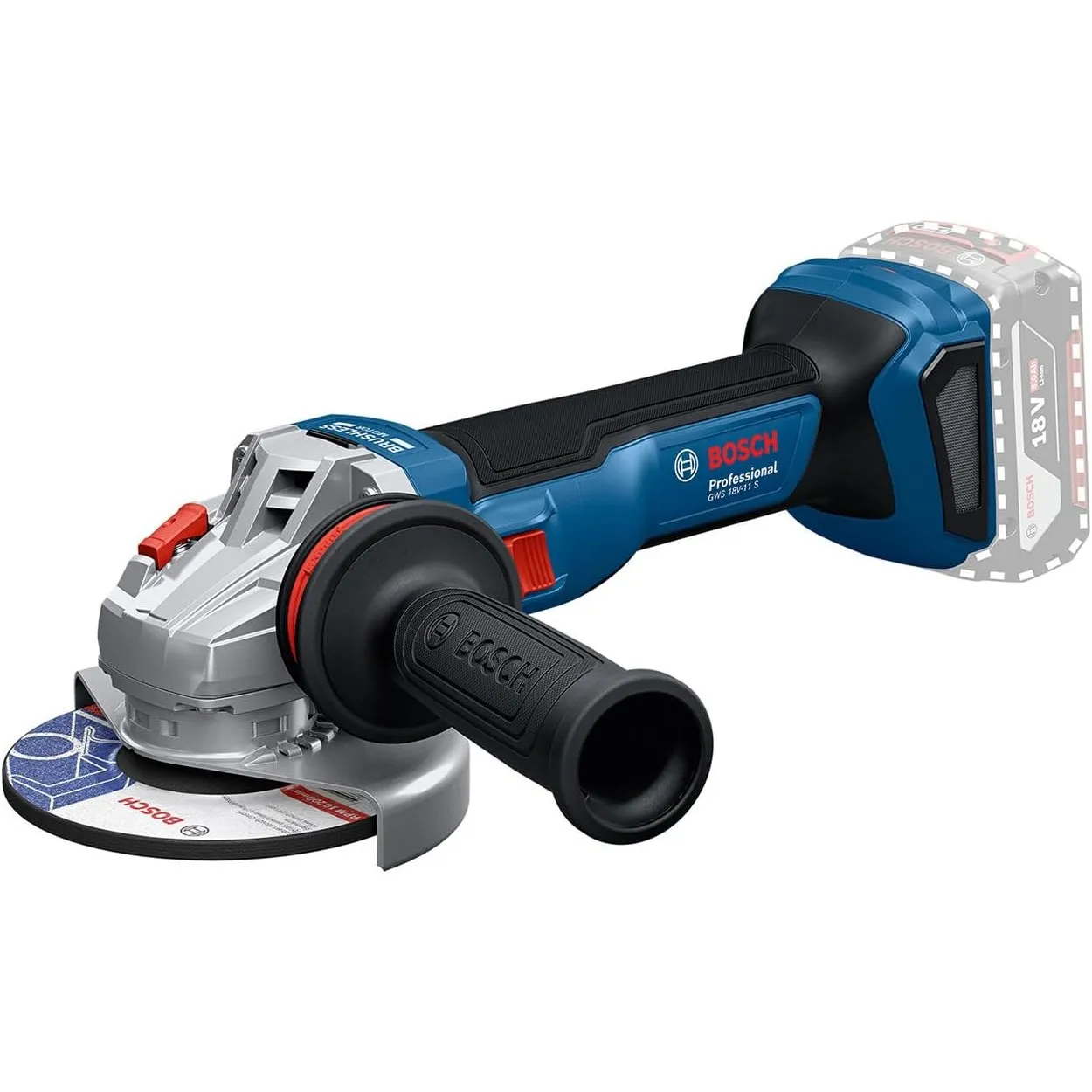 Bosch PRO 18V System Akku-Winkelschleifer GWS 18V-11 S (Scheibendurchmesser 125 mm)