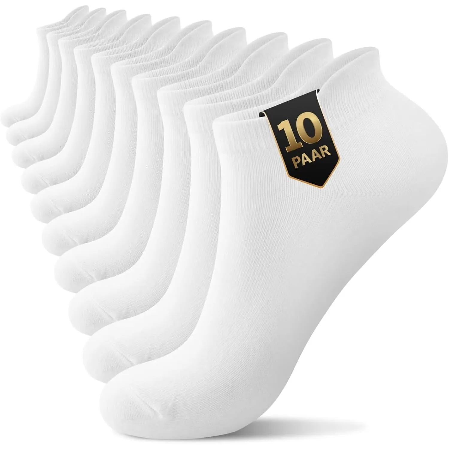 YouShow Sneaker Socken Herren Damen 10 Paar bio Baumwolle Kurze Socken Knöchelsocken Halbsocken Unisex Socks Solid Schw…