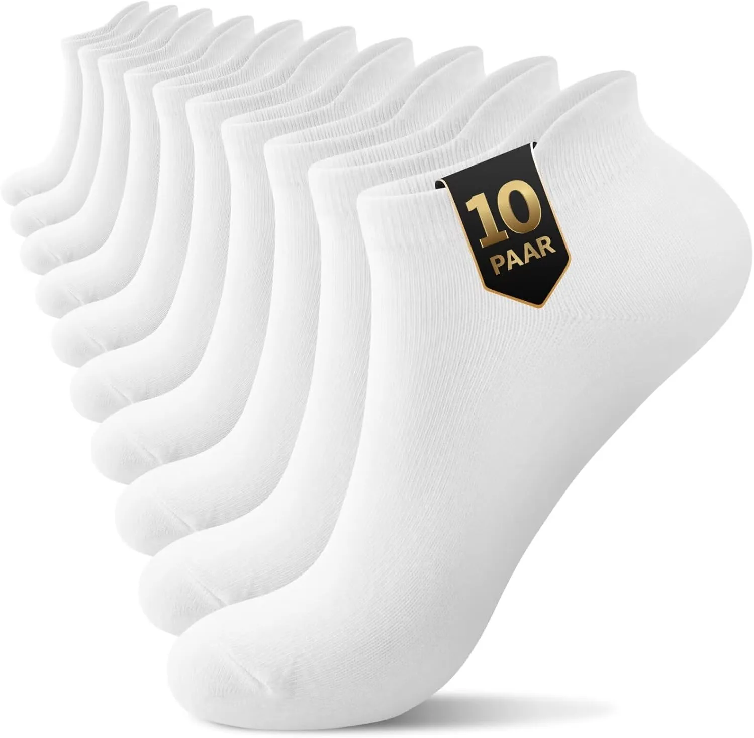 YouShow Trainer Socks Men Women 10 Pairs Organic Cotton Short Socks Ankle Socks Half Socks Unisex Socks Solid Black Whi…