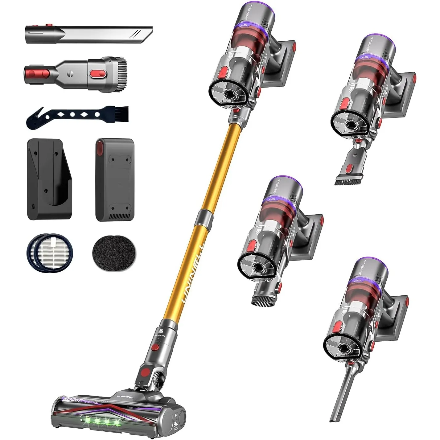 UNINELL HOME Akku Staubsauger Kabellos 50KPa/580W/70Min für Tierhaare