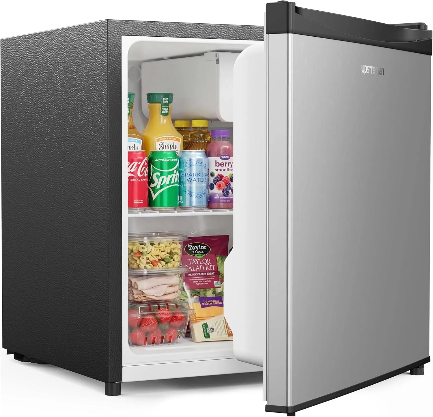 Upstreman Mini Kühlschrank 46L mit Eisfach, Temperaturregelung, Energiesparend, Leise, Kühlschrank Klein für Wohnheim, …