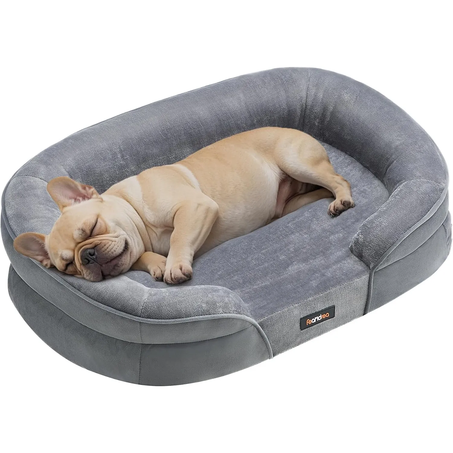 FEANDREA Hundebett, orthopädisch, für mittelgroße Hunde, 76 x 51 x 18 cm