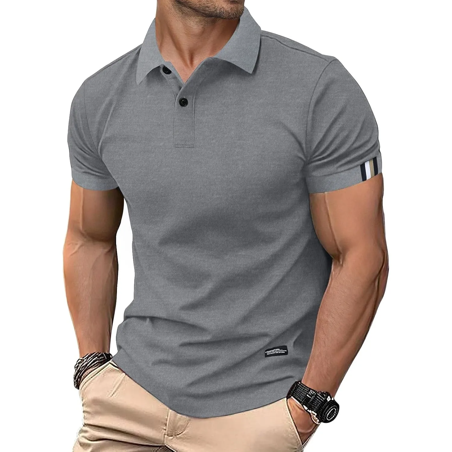 HMIYA Herren Poloshirt Kurzarm Männer Sommer Knopfleiste T-Shirts Basic Golf Polohemd