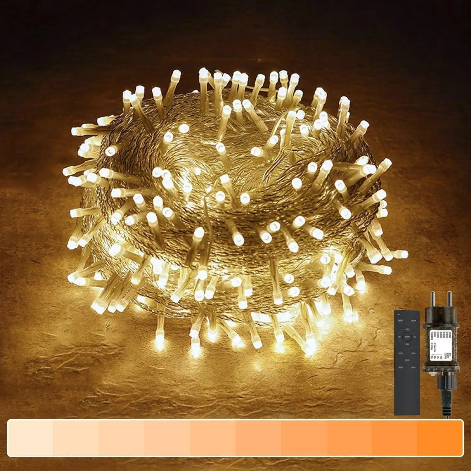 Gresonic 200LED Lichterkette Strombetrieben mit Stecke, 20m 1800-3800K Dimmbar Warmweiß 9 Modi Außen & Innen Timer Fern…