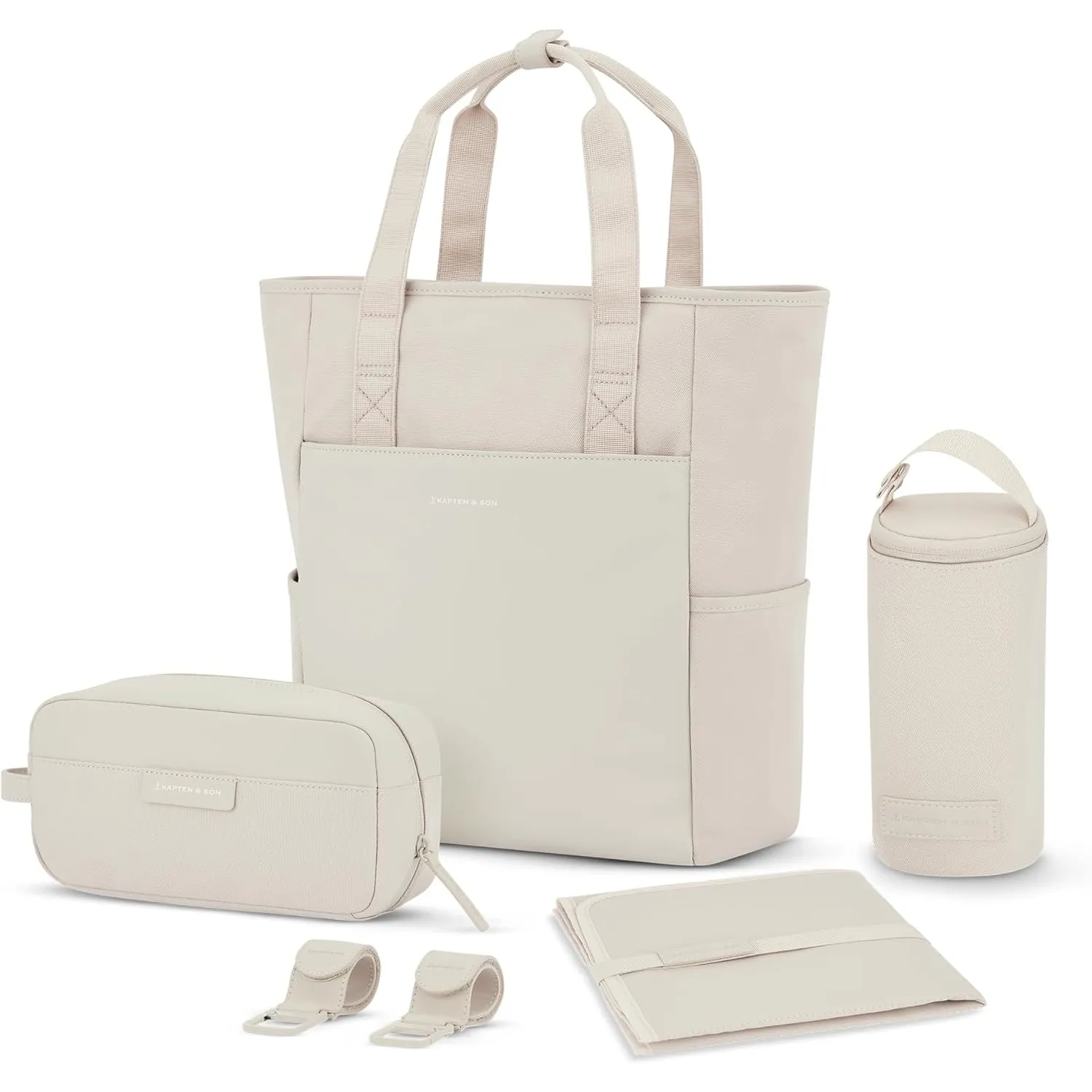 Kapten & Son Rucksack Lindby Diaper Set 18 L | 2in1 Wickelrucksack & Wickeltasche mit Kinderwagen- und Kofferbefestigun…
