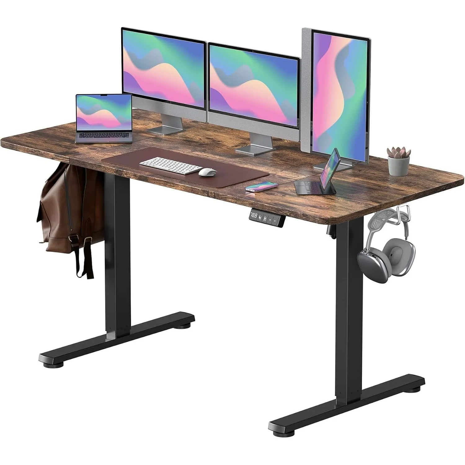 Elektrisch Höhenverstellbarer Schreibtisch 160x60cm Schreibtisch Höhenverstellbar mit Memory-Steuerung und Anti-Kollisi…