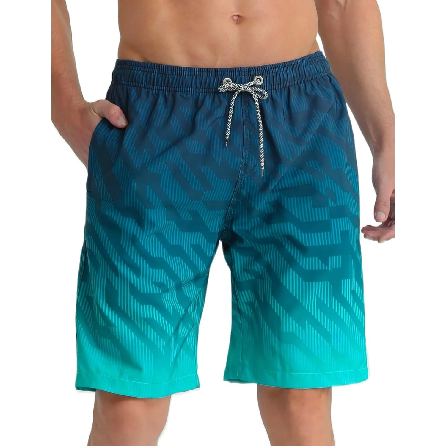 APTRO Herren Badehose Lang Badeshorts Schnelltrocknend Boardshorts Freizeit Short mit Innenslip
