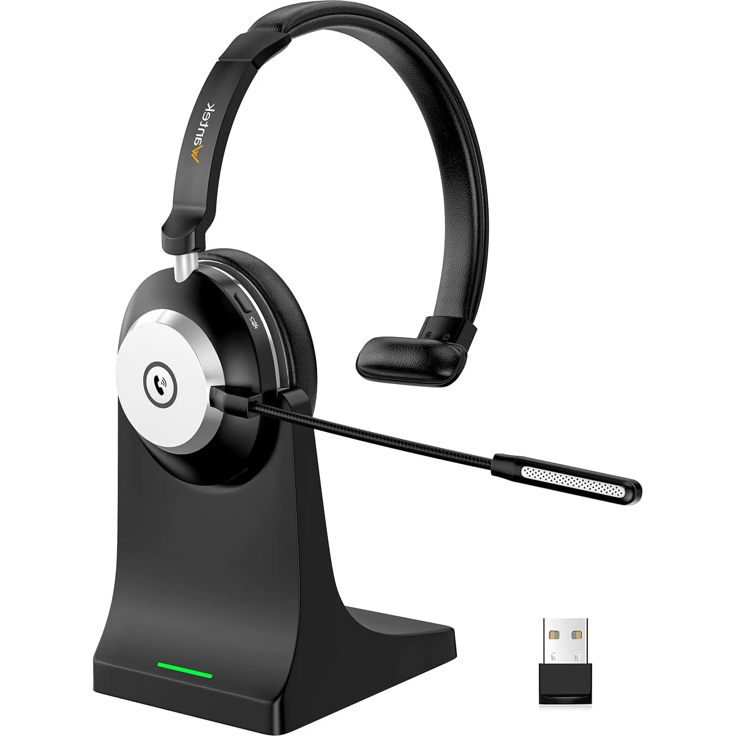 Wantek Bluetooth-Headset mit Mikrofon für PC, V5.2, Kabelloses Headset mit Rauschunterdrückungs-Mikrofon, USB-Dongle, L…
