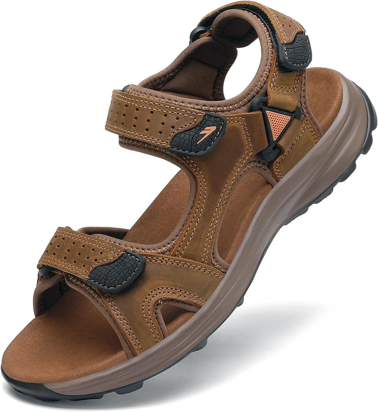 FLARUT Men's Sandals Summer Hiking Shoes Trekking Sandals Outdoor Sports Leather Beach Hiking Sandals Open Toe Hiking S…