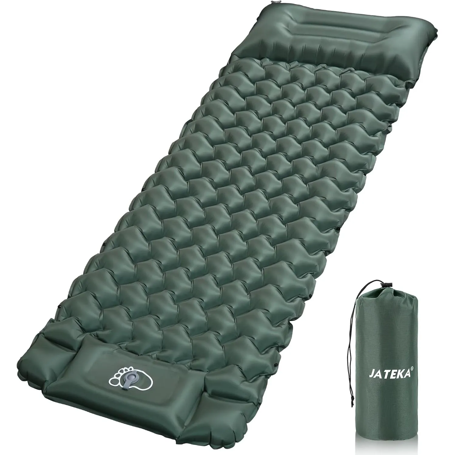 JATEKA Isomatte Camping, Aufblasbare Isomatte Ultraleicht, Sleeping Isomatte mit Kissen & Fußpumpe, Kompakte Leichte Sc…