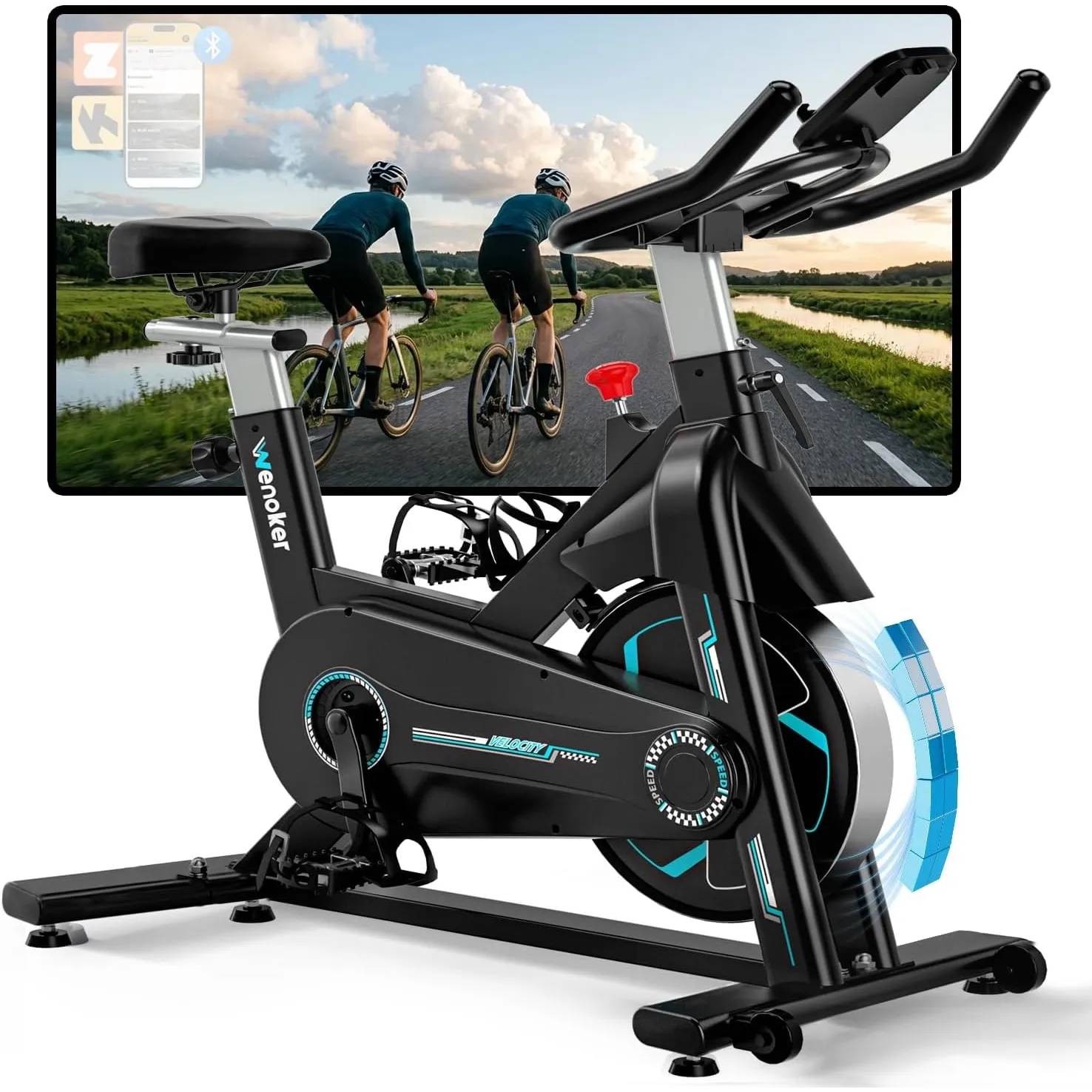 [2026 Update] WENOKER Heimtrainer – Indoor Spinning Bike mit Flüsterleise | 160 kg Belastbarkeit, Unter 15 dB, Aufbau c…