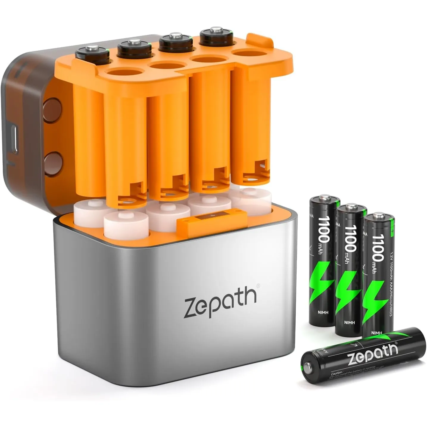 Li-ion/NI-MH Hybrid Ladegerät mit 8xAAA Wiederaufladbare NI-MH Akkus, 1100mAh Hohe Kapazität 1.2V AAA Batterien, 8 Lade…
