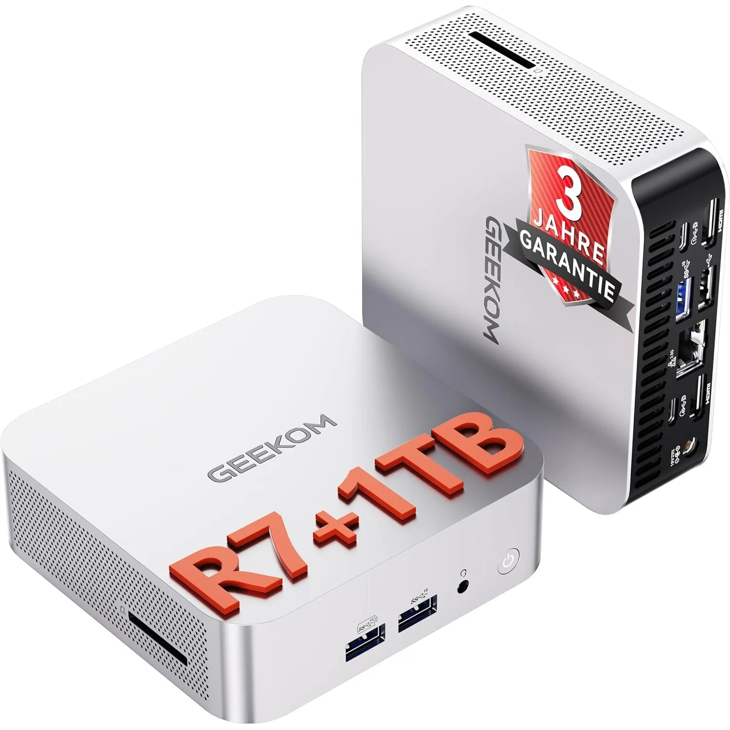 GEEKOM A6 Mini PC mit AMD Ryzen 7 6800H(übertrifft 7730U/7640HS), 1TB PCIe 4.0 SSD | 16GB DDR5 RAM(bis zu 96 GB) | 2xUS…