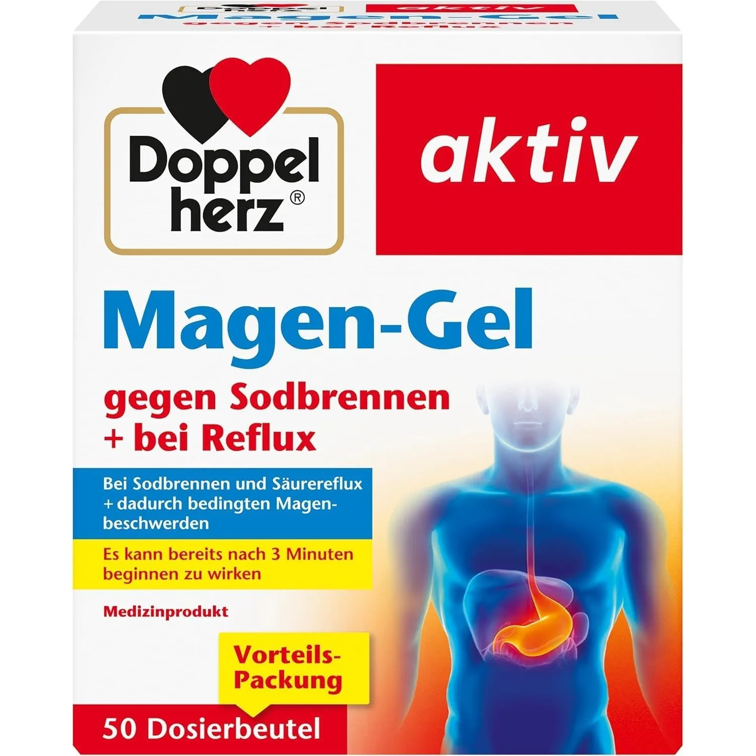 Doppelherz Magen-Gel - gegen Sodbrennen + bei Reflux | Medizinprodukt bei Sodbrennen, Säurereflux und säurebedingten Ma…