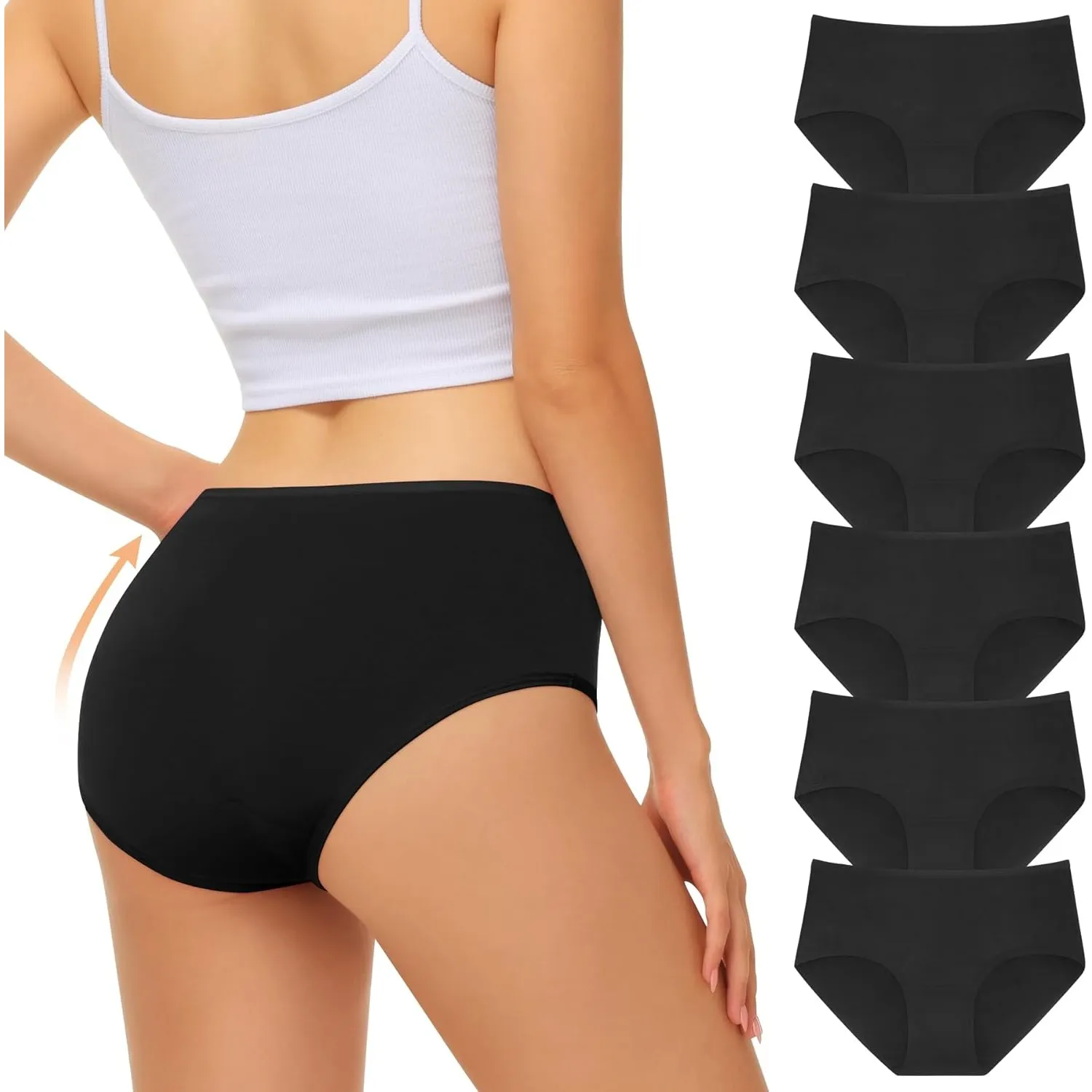 FALARY Unterhosen Damen Baumwolle Atmungsaktiv 6er Pack Tailleslips XS-4XL | Bequeme und Weiche Unterwäsche Frauen,Stab…