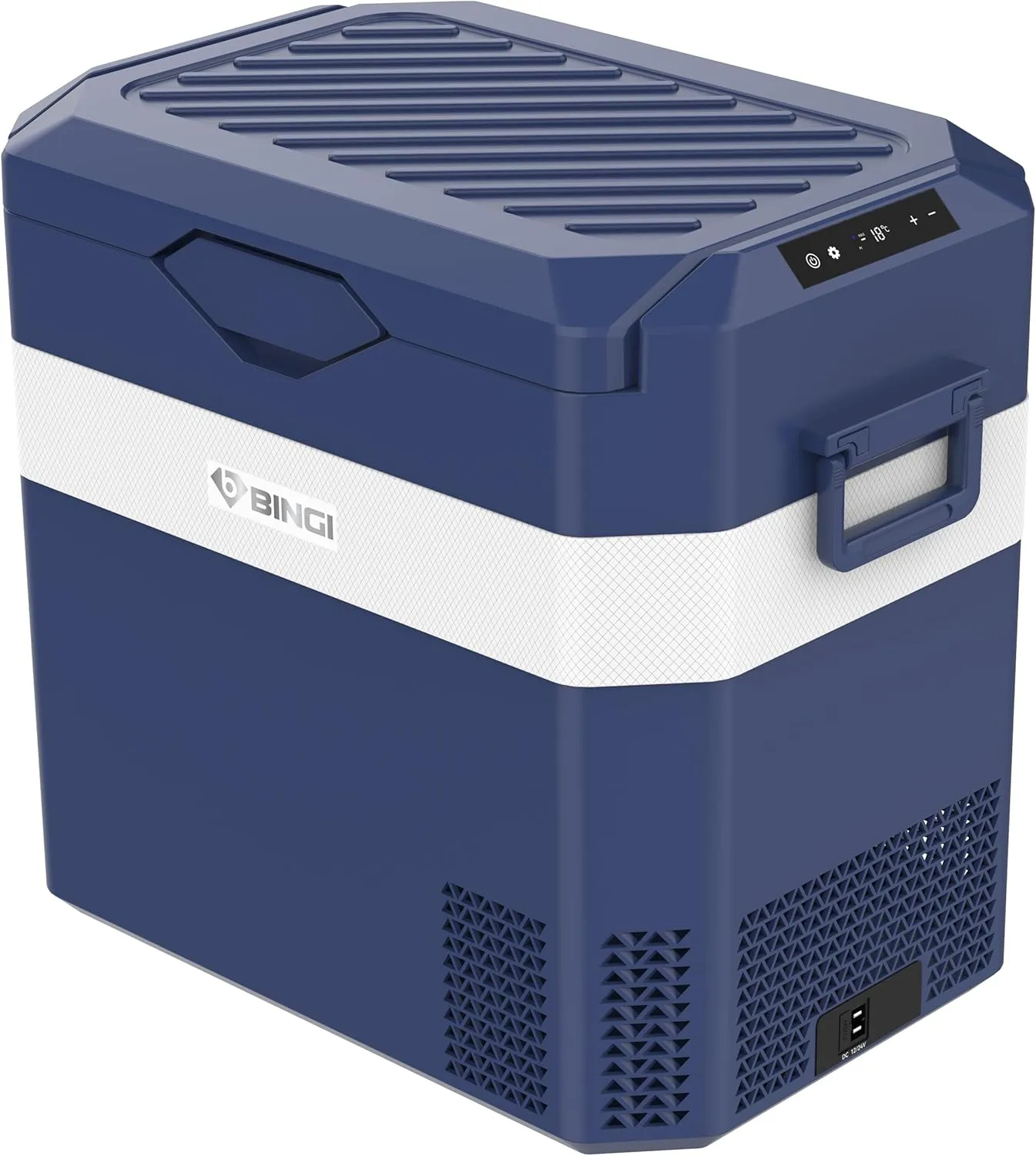BINGI Kompressor Kühlbox 38 Liter Tragbarer Auto-Kühlschrank 12/24V DC und 230V AC Mini Gefrierschrank für Auto, LKW, C…