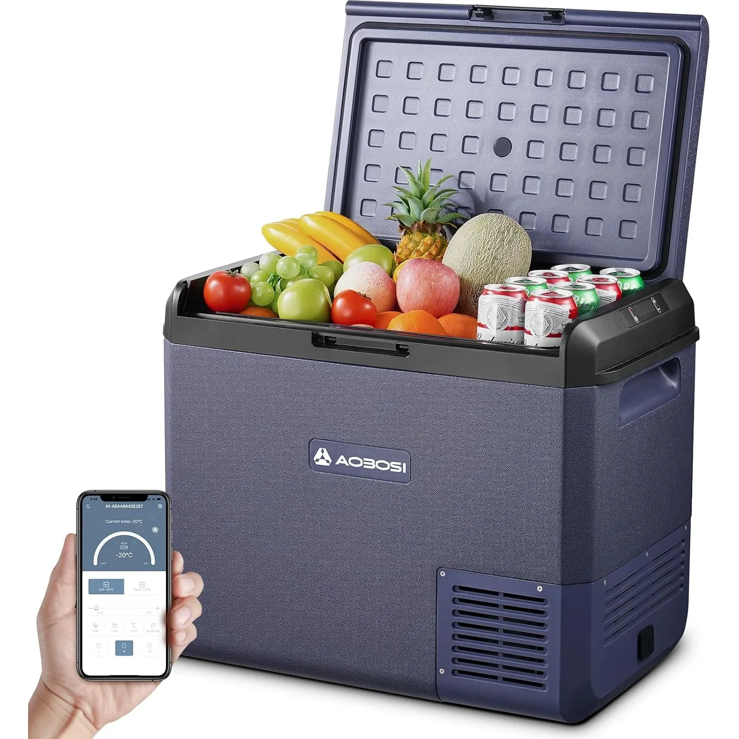 AAOBOSI Kompressor Kühlbox 60L IPX4 wasserdicht, Kühlbox 12V 230V