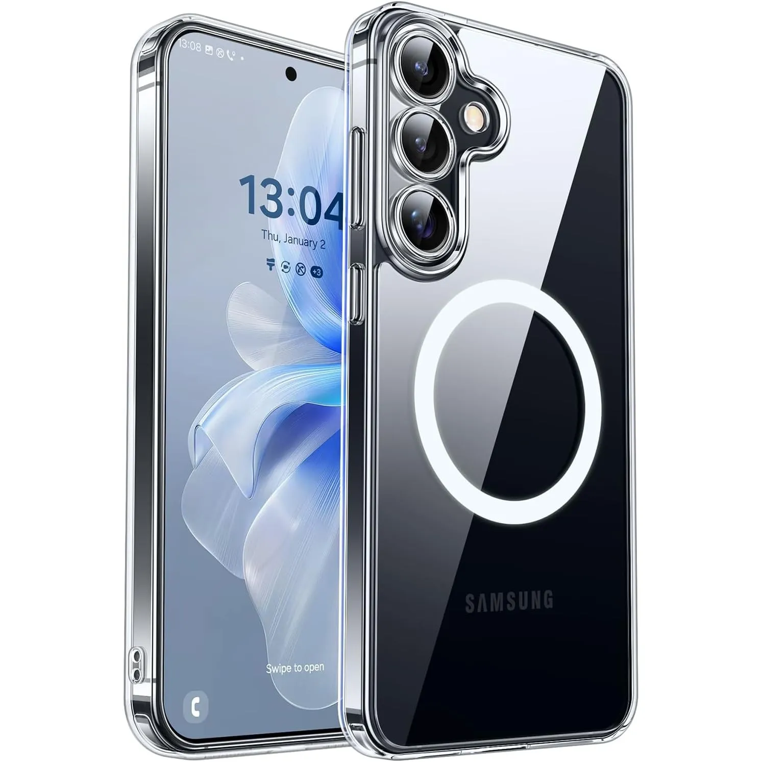 CANSHN für Samsung Galaxy S25 Hülle mit Kameraschutz, Durchsichtig