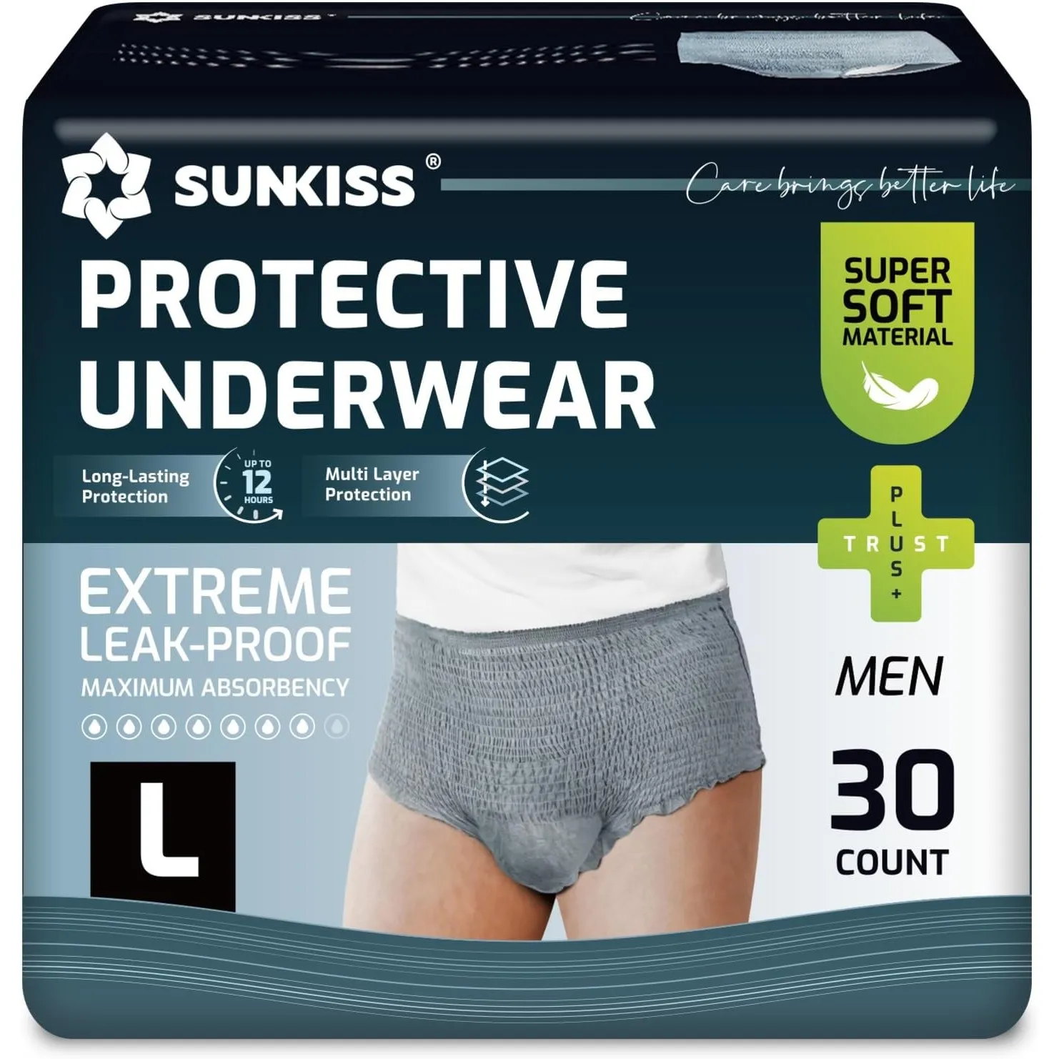 SUNKISS Inkontinenz Pants Männer, Tagsüber Einweg Erwachsenen Windelhosen, Herren Windeln mit Maximaler Saugfähigkeit, …