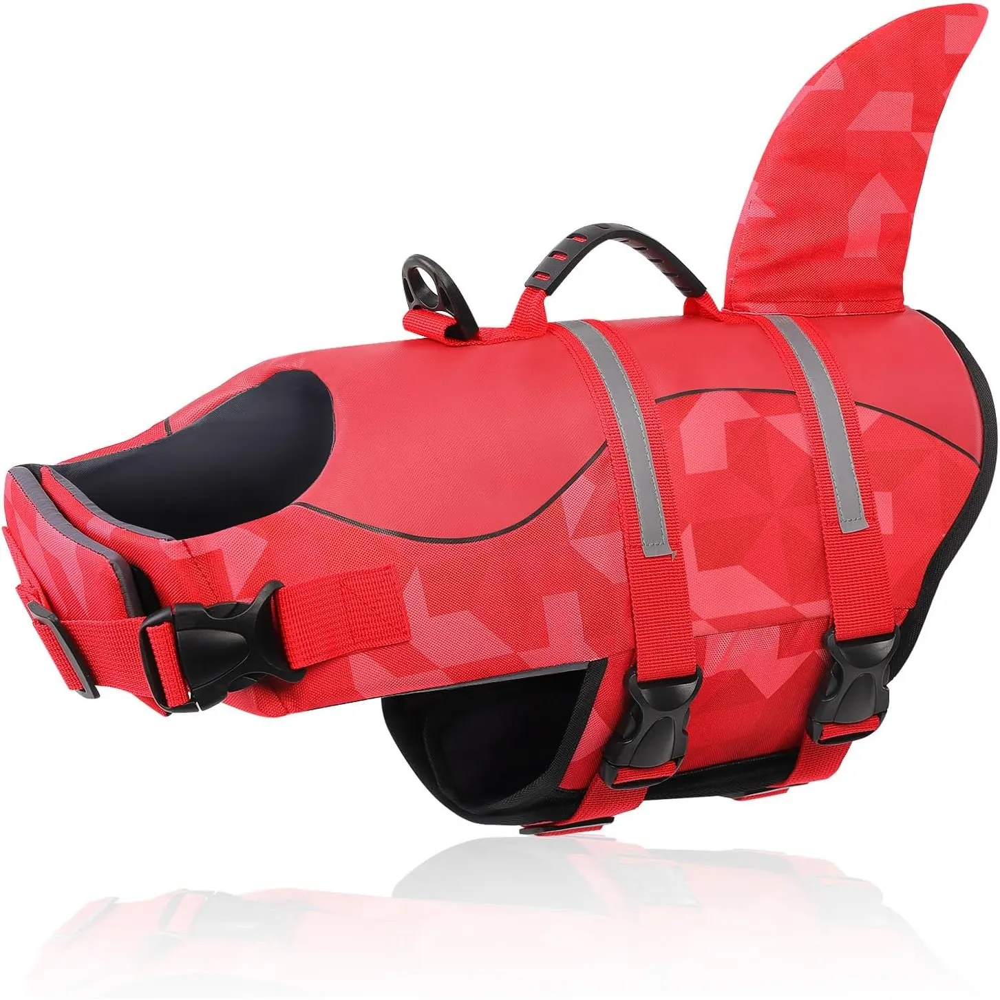 CITÉTOILE Schwimmweste Hund Hai, Hundeschwimmweste & Dog Life Jacket Verstellbar mit Griff und Reflektoren, Rettungswes…