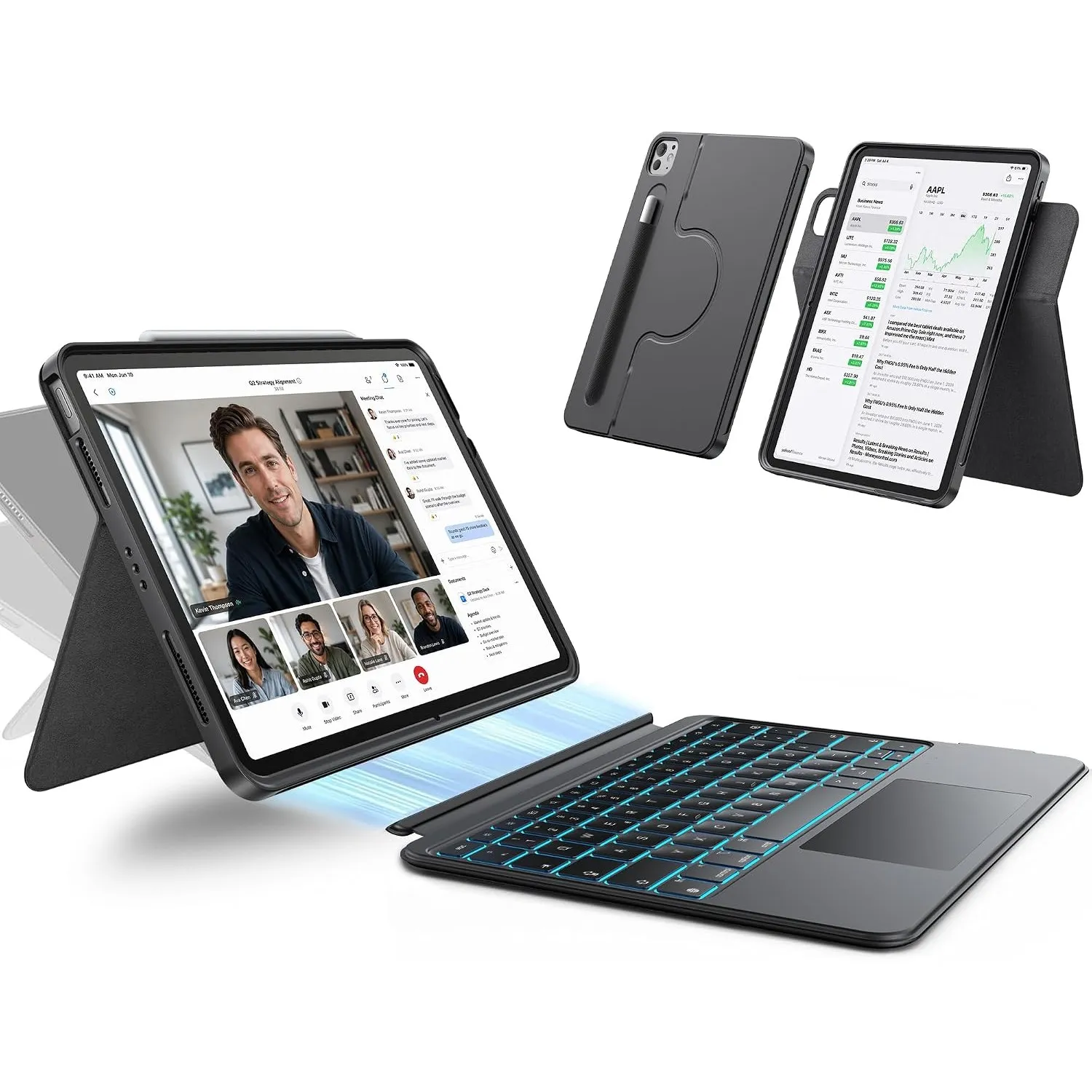 HOU Tastaturhülle für iPad Air 11",Air 5/4. Gen & iPad Pro 11" 1/2/3/4. Gen