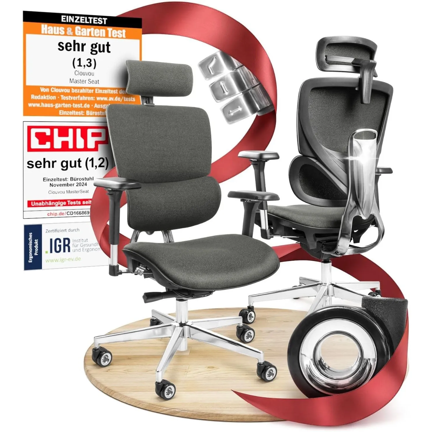 CLOUVOU MasterSeat Bürostuhl Ergonomisch Homeoffice